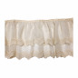 Ruche ecru voile met geborduurde kant – hoogte 33 cm