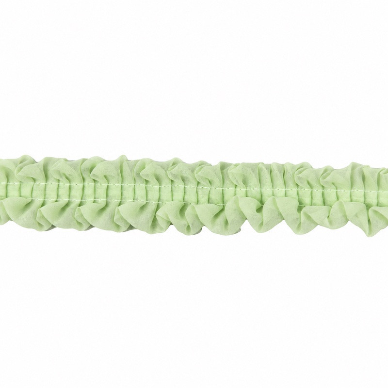 Light green gathered voile trim – 3 cm wide