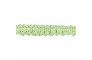 Light green voile trim, 3 cm wide, with gathered edges on both sides of two central rows of stitching.