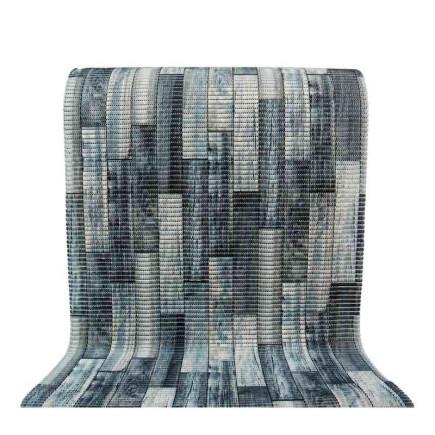 Antislipmat met blauwe houtlook – 65 cm breed