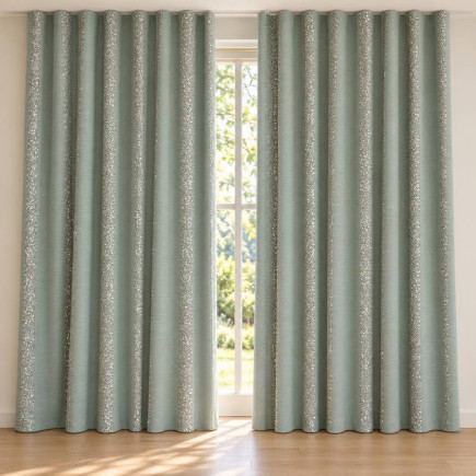Gordijnstof Peyote Green met Pailletten 140 cm