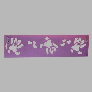 dansende beren sjabloon kleur paars 12.5 x 45 cm