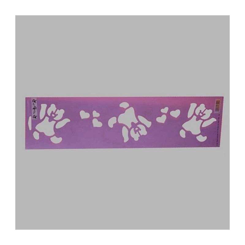 dancing bears stencil color purple 12.5 x 45 cm