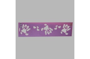 dancing bears stencil color purple 12.5 x 45 cm