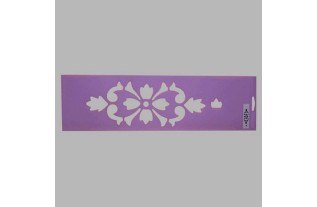 pochoir damassé floral couleur pourpre 12.5 x 45 cm