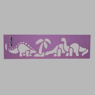 dinosaurs stencil color purple 12.5 x 45 cm