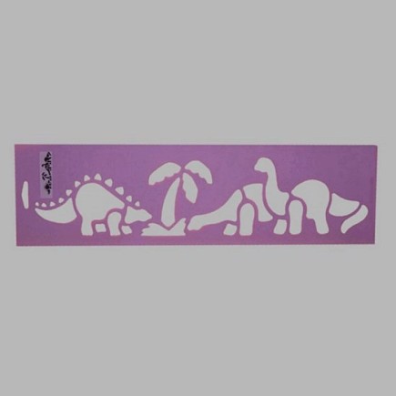 dinosaurs stencil color purple 12.5 x 45 cm