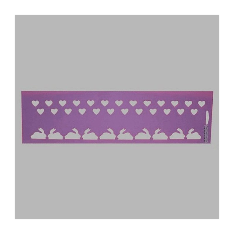 bunnies and hearts stencil color purple 12.5 x 45 cm bunnies and hearts stencil color purple 12.5 x 45 cm