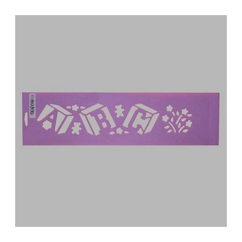 ABC blokken sjabloon kleur paars 12.5 x 45 cm