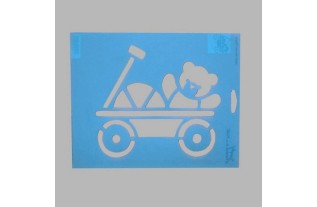 speelwagen sjabloon kleur blauw 20 x 25 cm