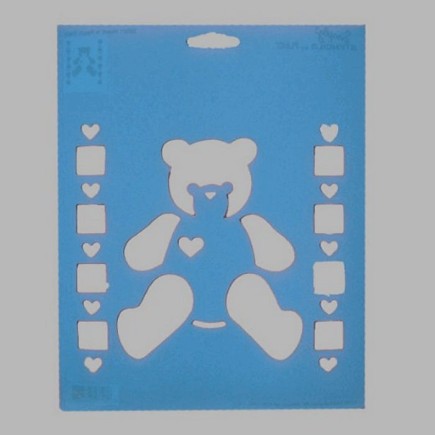 teddybeer sjabloon kleur blauw 20 x 25 cm