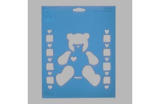 ours en peluche au pochoir couleur bleue 20 x 25 cm