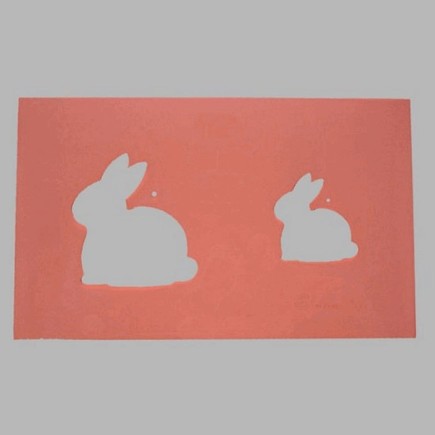rabbits stencil transparent 16 x 25 cm washable