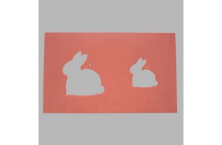 rabbits stencil transparent 16 x 25 cm washable