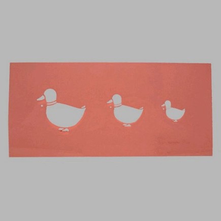 pochoir de canards transparent 16 x 25 cm lavable