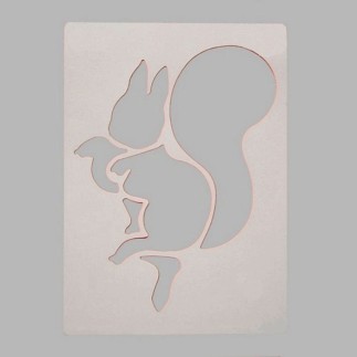 squirrel stencil color white 20 x 28 cm washable
