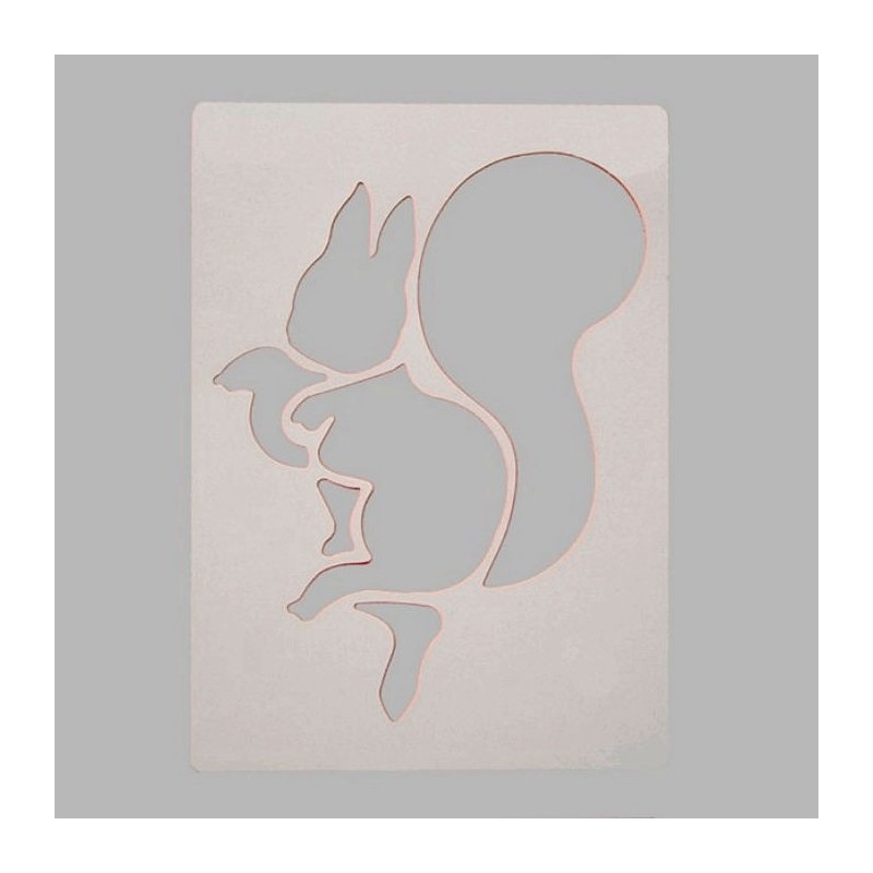 Pochoir de l'écureuil couleur blanche 20 x 28 cm lavable