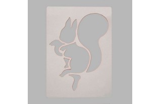 squirrel stencil color white 20 x 28 cm washable
