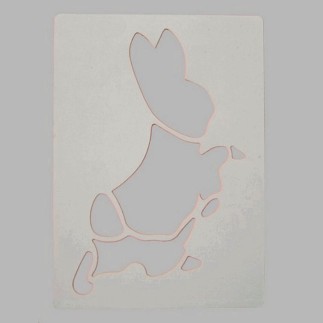 rabbit stencil color white 20 x 28 cm washable