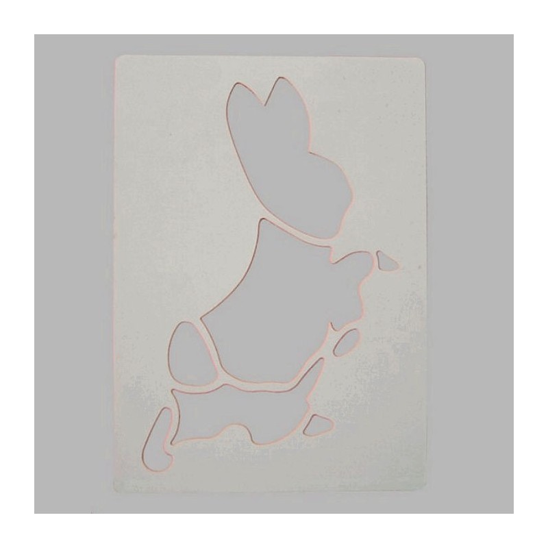 rabbit stencil color white 20 x 28 cm washable