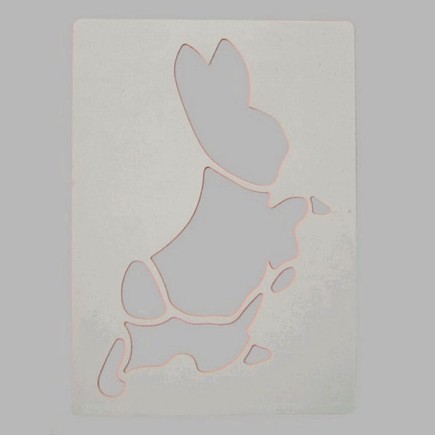 rabbit stencil color white 20 x 28 cm washable