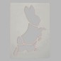 rabbit stencil color white 20 x 28 cm washable