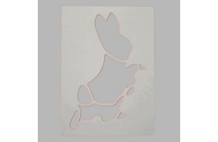 rabbit stencil color white 20 x 28 cm washable