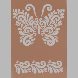 pochoir papillon ornement transparent 15 x 21 cm lavable