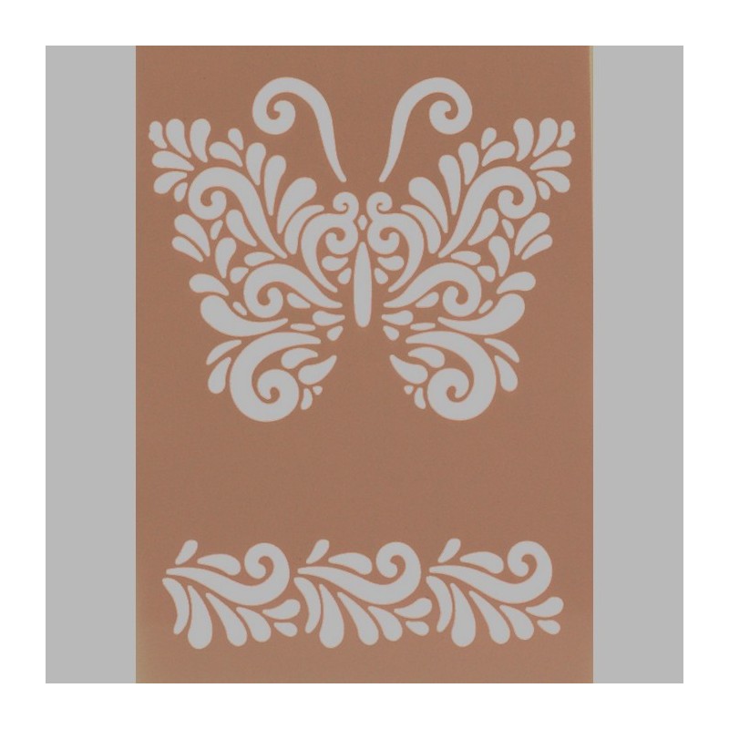 ornament butterfly stencil transparent 15 x 21 cm washable