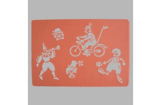 clowns parade stencil transparent 26 x 38 cm washable