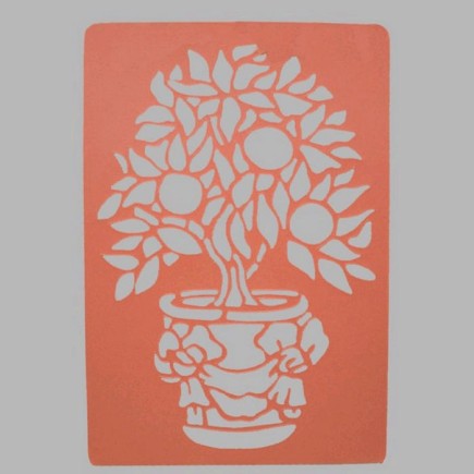 pochoir de plante dans un vase transparent 26 x 38 cm lavable