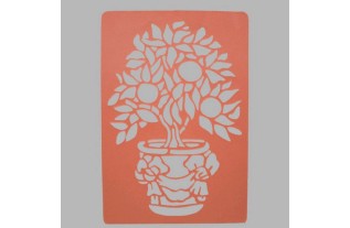 pochoir de plante dans un vase transparent 26 x 38 cm lavable