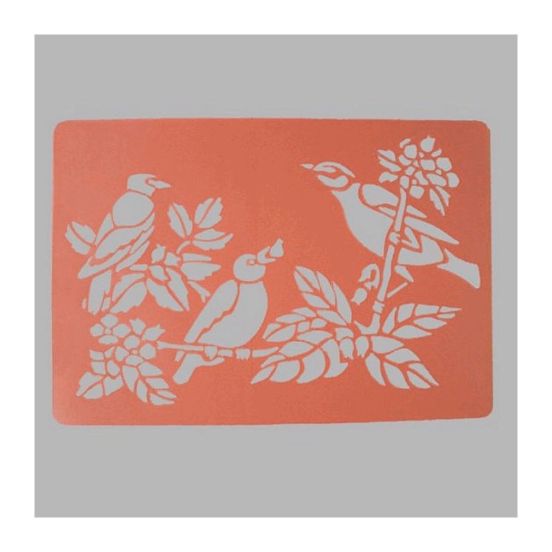 pochoir de oiseaux sur branche transparent 26 x 38 cm lavable pochoir de oiseaux sur branche transparent 26 x 38 cm lavable