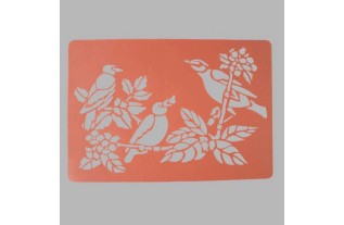 birds on branch stencil color white 26 x 38 cm washable