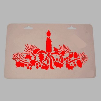 sjabloon kerstmis Kaars in kerststuk 30 x 19 cm