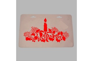 Christmas template Candle in flower arrangement 30 x 19 cm