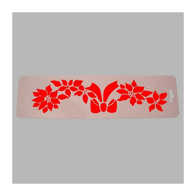 sjabloon kerstmis Strik en bloemen 38 x 10 cm
