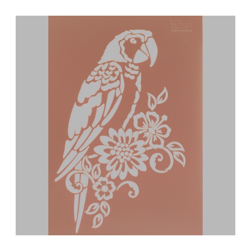 parrot and flowers transparent 21 x 29,7 cm washable parrot and flowers transparent 21 x 29,7 cm washable
