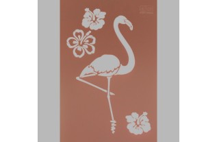 flamingo en bloemen sjabloon transparant 21 x 29,7 cm afwasbaar