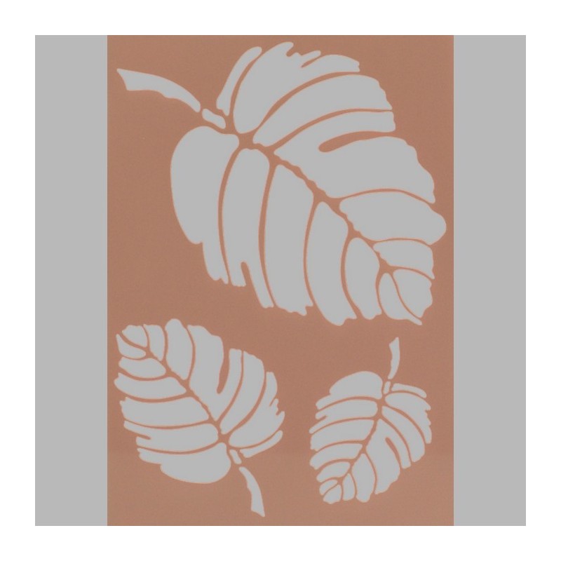 pochoir monstera feuilles transparent 15 x 21 cm lavable