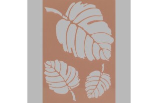 monstera bladeren sjabloon transparant 15 x 21 cm afwasbaar