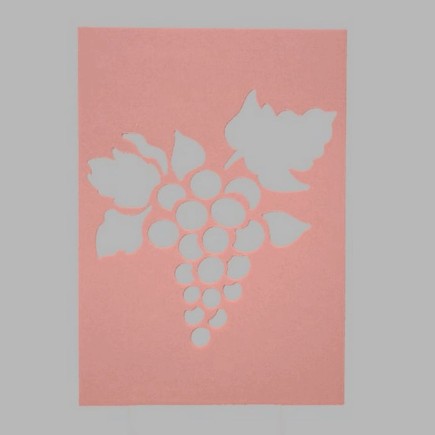 wijndruiven sjabloon transparant 15 x 21 cm afwasbaar