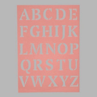 pochoir de lettres capitales transparent 15 x 21 cm lavable