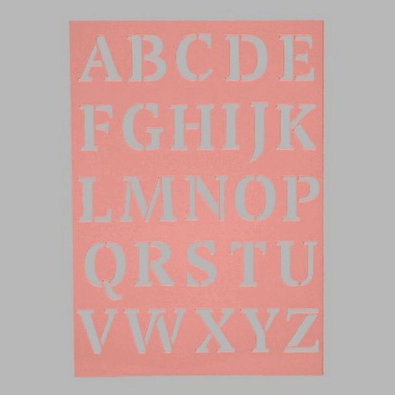 capital letters stencil transparent 15 x 21 cm washable
