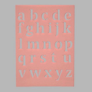 kleine letters sjabloon transparant 15 x 21 cm afwasbaar