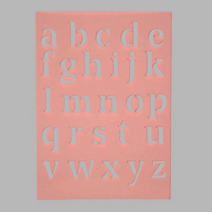 small letters stencil transparent 15 x 21 cm washable