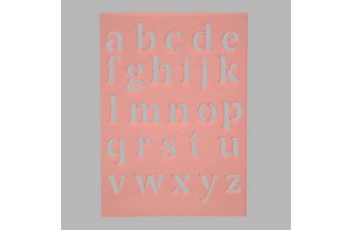 small letters stencil transparent 15 x 21 cm washable