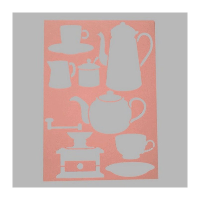 coffee and tea stencil transparent 21 x 29,7 cm washable coffee and tea stencil transparent 21 x 29,7 cm washable