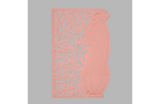 flowers and girl stencil transparent 15 x 21 cm washable