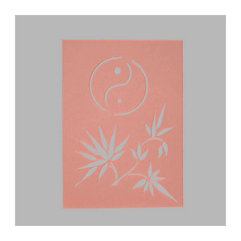 pochoir de yin en yang transparent 15 x 21 cm lavable
